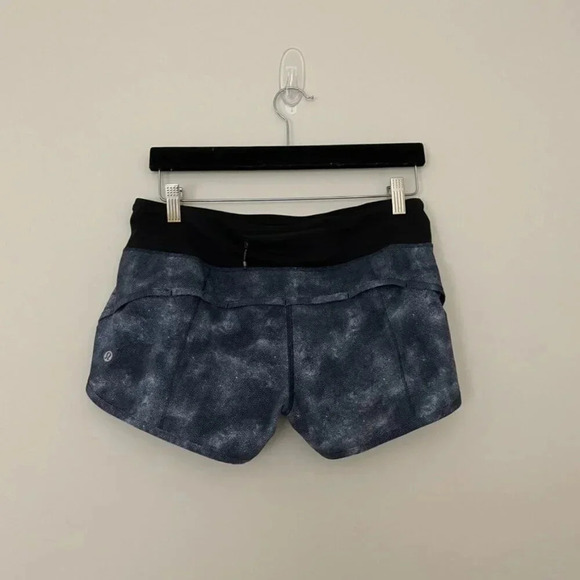 Lululemon Run Times Short Mini Diffusion White Black/Black Size 6 - Picture 2 of 6